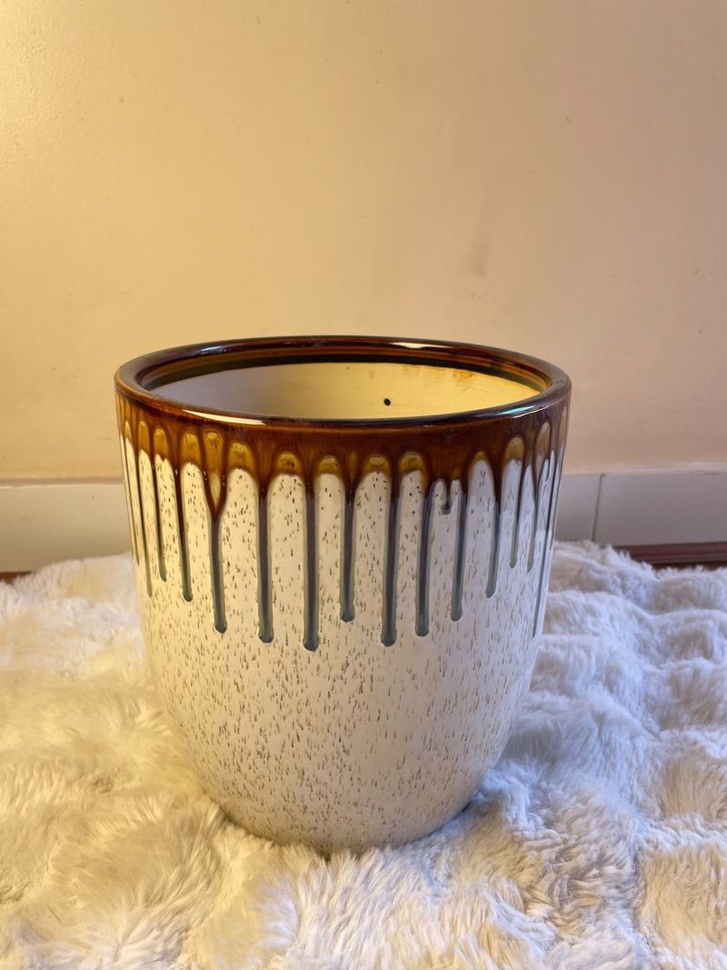 Rustic Drip Glaze Ceramic Pot
