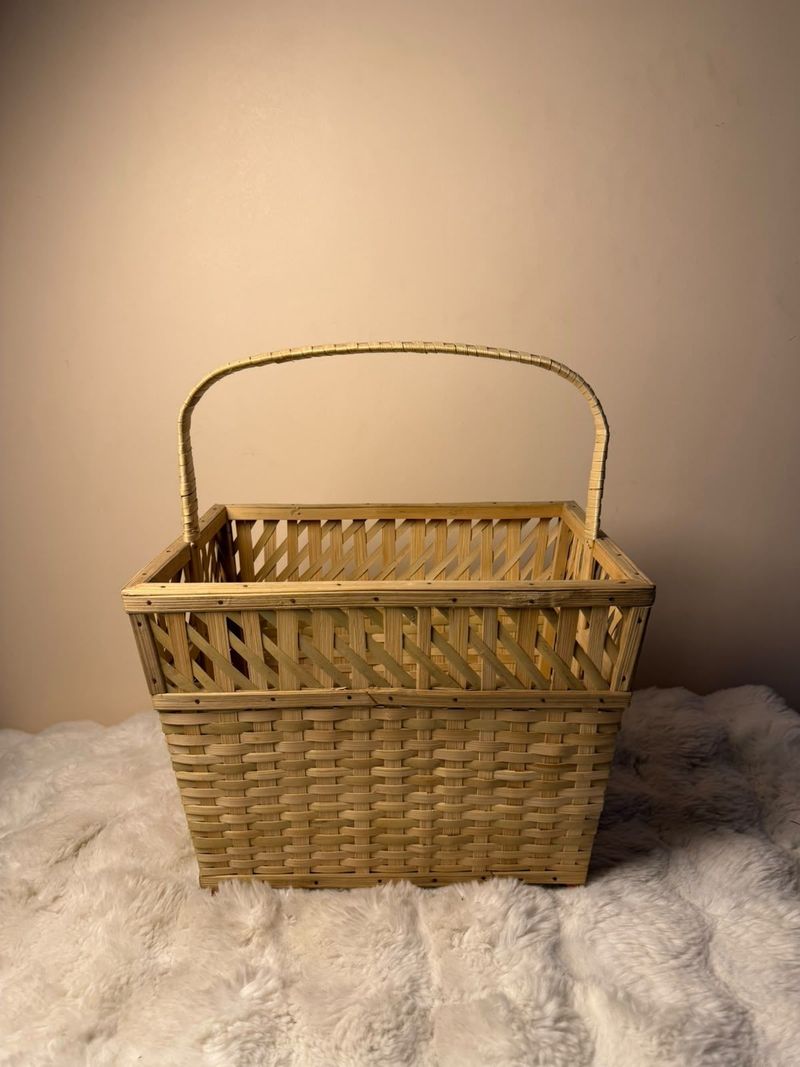 Rectangular Woven Bamboo Basket
